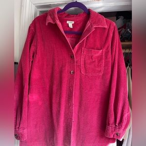 Pink corduroy LL Bean Shacket